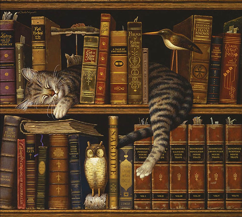 Resultado de imagen de OIL PAINT. COLECTION BOOKS WITH CATS